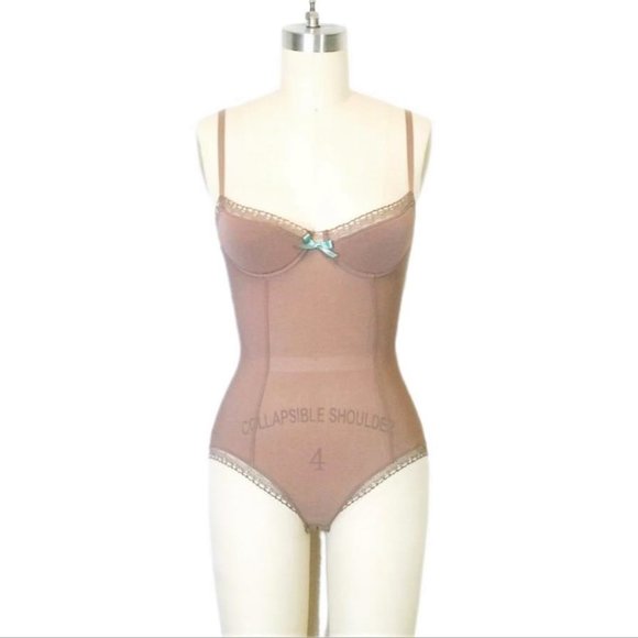 Eres Other - Eres Bodysuit Underwire Lingerie Brown w/teal bow